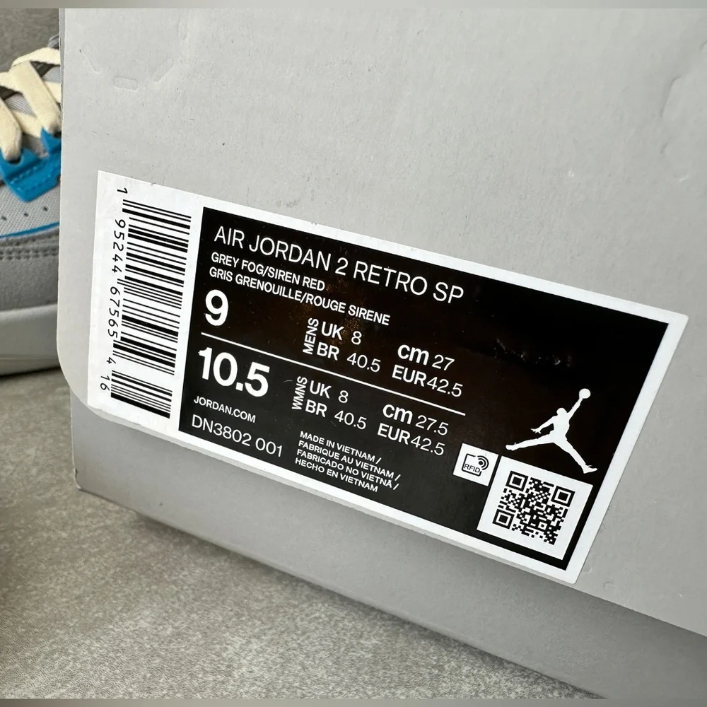 Air Jordan 2 x Union Grey Fog